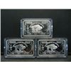 Image 1 : Clad 3 One Troy Ounce German Silver Buffalo Collector Bars Clad