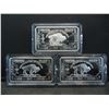 Image 1 : Clad 3 One Troy Ounce German Silver Buffalo Collector Bars Clad