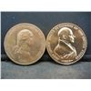 Image 1 : (2) COPPER US PRESIDENTS (GEORGE WASHINGTON/1825 JOHN ADAMS)