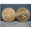 Image 2 : (2) COPPER US PRESIDENTS (GEORGE WASHINGTON/1825 JOHN ADAMS)