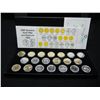 Image 1 : 1999 P and D Gold and Platinum State Quarters in display.  Twenty Coins.  BU.