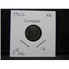 Image 3 : 1905 Canada 5 cent silver.  Attractive Extra Fine