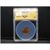 Image 1 : 1945-S Lincoln Wheat Cent.  Slabbed by ANACS (Tier 2 Grader) as MS 65 Red.