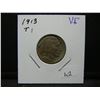 Image 3 : 1913 Type 1 On Mound buffalo nickel.  Very Fine with full horn