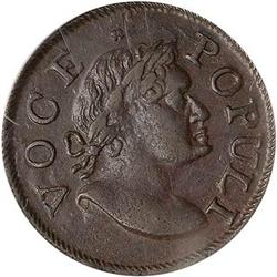 Lot 3 - 1760 Voce Populi Halfpenny Nelson-3 R3 PCGS AU55