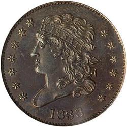 Lot 10 - 1833 Classic Head Half Cent C1 Breen-1A R5 PCGS PR63BN