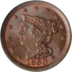Lot 12 - 1853 Coronet Head Half Cent C-1 NGC MS66 BN