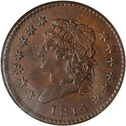 Lot 17 - 1814 Classic Head Cent. Plain 4 NGC MS 64BN