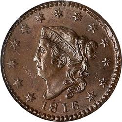 Lot 18 - 1816 Coronet Head Cent N2 R1 NGC MS64 BN
