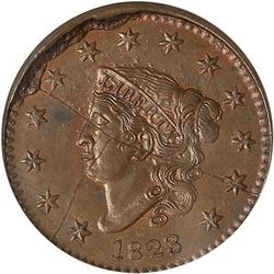 Lot 19 - 1823 Coronet Head Cent Restrike NGC MS63 BN