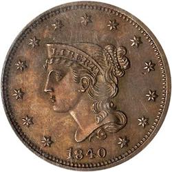Lot 23 - 1840 Cent Small 18 over Large 18 N2 R6+ NGC PF63BN
