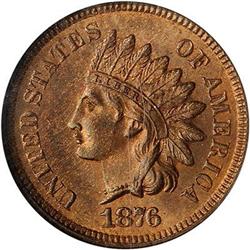 Lot 42 - 1876 Indian Head Cent NGC MS65 RB
