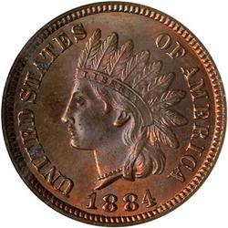Lot 51 - 1884 Indian Head Cent NGC MS64 RB