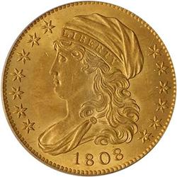 Lot 1165 - 1808 $5 Capped Draped Bust PCGS MS64