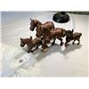Image 1 : Lot of 4 Vintage Cast Iron Clydsdale Horses Big ones are on Rollers.