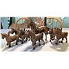 Image 2 : Lot of 7 Vintage Cast Iron and Collectible Horses. Various sizes.