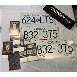 Vintage Automotive  Lot License Plates, sign and Pamphlets
