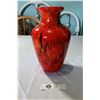 Image 2 : Vintage Mid Century Modern Red Ceramic Vase Very Nice.