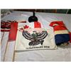 Image 1 : Lot of 5 Vintage Flags. 4 on Sticks. & 1 Not