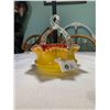 Image 1 : Large Vintage Glass Basket with Rose Thorn Handle