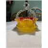 Image 2 : Large Vintage Glass Basket with Rose Thorn Handle