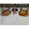 Image 2 : Lot of Carnival Glass Chicken Nesting Dishes with A Bell Figurine