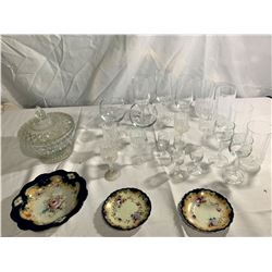 Lot of Glass and Grystal Wine Glasses etc