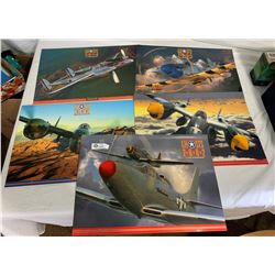 Lot of 5 Older Military Airplane Calendars