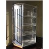 Image 1 : Rotating Display Case. With Slanted Shelves. Locks but Key is Missing. Unlocked.