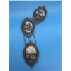 Image 1 : 3 Silk Pictures in Brass Frames. All Attached, Hanging together