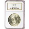 Image 1 : 1923 $1 Peace Silver Dollar Coin NGC MS65