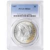 Image 1 : 1887 $1 Morgan Silver Dollar Coin PCGS MS64 Nice Toning