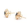 Image 2 : Plated 18KT Yellow Gold 1.30ctw Black Sapphire and Diamond Earrings