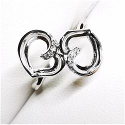 10K White Gold Diamond(0.08ct) (I, G-H) (3.06Gm) Ring (~Size 7), Made in Canada, Appraised Retail $2