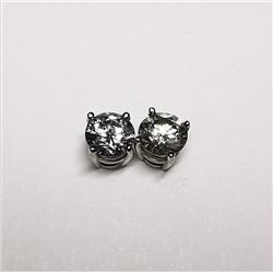 14K White Gold Diamond(0.48ct) (I, H-I) Stud Earrings Earrings, Made in Canada, Appraised Retail $21