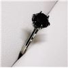 Image 2 : 14K White Gold Black Diamond(0.95ct) (1.82Gm) Ring (~Size 6), Made in Canada, Appraised Retail $1920