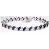 Image 1 : Silver Natural Sapphire(6.8ct) (8.95Gm) Bracelet (~length 7cm), Appraised Retail $800