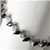 Image 2 : Silver Natural Sapphire(6.8ct) (8.95Gm) Bracelet (~length 7cm), Appraised Retail $800
