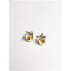 14K Yellow Gold Diamond(0.16ct) (I, G-H) (0.44Gm) Stud Earrings Earrings, Made in Canada, Appraised 