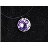 Image 2 : 14K White Gold Amethyst "Rose Defrance"(3.2ct) "Invisible Necklace" Necklace (~length 18cm), Made in