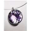 Image 4 : 14K White Gold Amethyst "Rose Defrance"(3.2ct) "Invisible Necklace" Necklace (~length 18cm), Made in