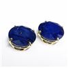 Image 2 : 14K Yellow Gold Blue Sapphire(9ct) (2.34Gm) Stud Earrings Earrings, Made in Canada, Appraised Retail