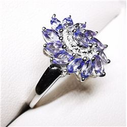 Silver Tanzanite(1ct) (3.32Gm) Ring (~Size 7), Suggested Retail Value $240