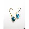 Image 1 : 10K Yellow Gold Natural Blue Zircons(2.8ct) (1.8Gm) Hook Earrings Earrings, Made in Canada, Appraise