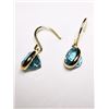 Image 2 : 10K Yellow Gold Natural Blue Zircons(2.8ct) (1.8Gm) Hook Earrings Earrings, Made in Canada, Appraise