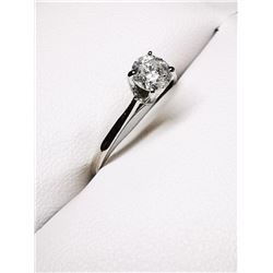 14K White Gold Diamond(0.5ct) (I, G)((1.47gm)ct) Ring (~Size 7), Made in Canada, Appraised Retail $3