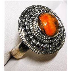 Silver Turquoise (4.53Gm) Ring (~Size 7), Suggested Retail Value $140