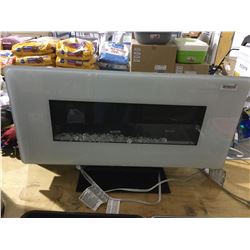 Tempered Glass Electric Fireplace - White