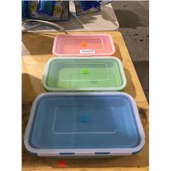 Flat Stacks Food Storage Containers 3-Piece Set