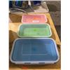 Image 1 : Flat Stacks Food Storage Containers 3-Piece Set